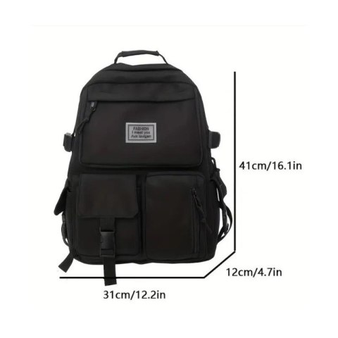 Universeller Schulsportrucksack mit Taschen, schwarz PL164CZ Universeller Schulsportrucksack mit Taschen, schwarz PL164CZ