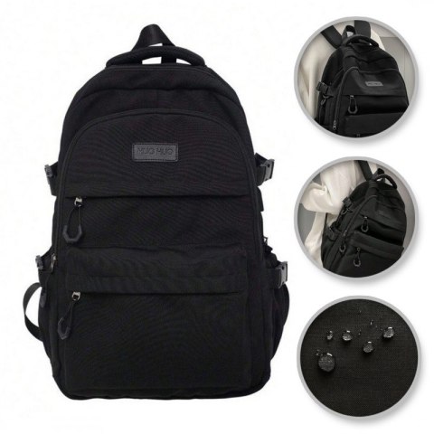Universeller Schulsportrucksack mit Taschen, schwarz PL165CZ Universeller Schulsportrucksack mit Taschen, schwarz PL165CZ