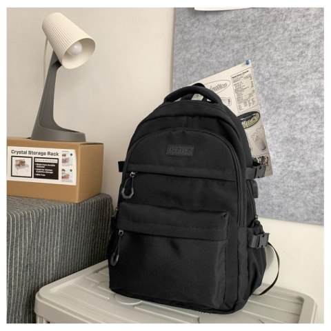 Universeller Schulsportrucksack mit Taschen, schwarz PL165CZ Universeller Schulsportrucksack mit Taschen, schwarz PL165CZ