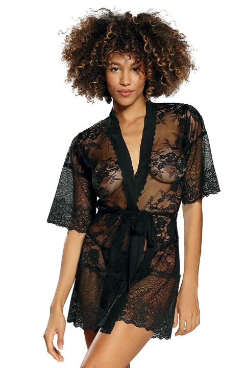 Komplet Szlafrok Model Anastazja Black - DKaren - XXL