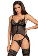Komplet Gorset Model Contica Black - Obsessive - S/M