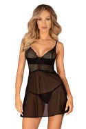 Komplet Model Chemeris Babydoll Black - Obsessive - XL/XXL