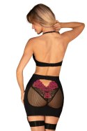 Komplet Model Rosenty Top Spódnica Black/Pink - Obsessive - XS/S Komplet Model Rosenty Top Spódnica Black/Pink - Obsessive - XS/S