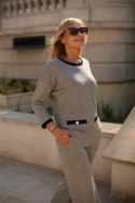 Bluzka Model M418/A Jodełka/Lurex/Grey - La Aurora - 36 Bluzka Model M418/A Jodełka/Lurex/Grey - La Aurora - 36