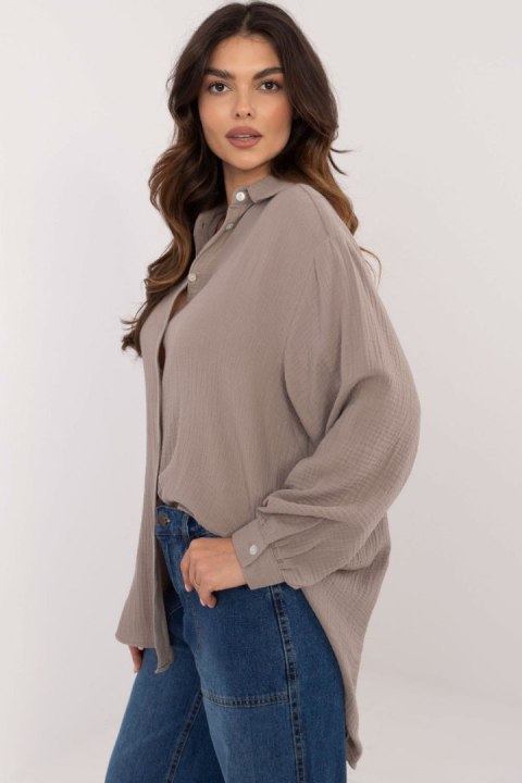Koszula Damska Model D70032M11066D1 Dark Beige - Sublevel - S/M Koszula Damska Model D70032M11066D1 Dark Beige - Sublevel - S/M