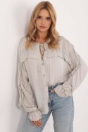 Koszula Damska Model TW-KS-BI-12022.16P Light Grey - Och Bella - uniwersalny