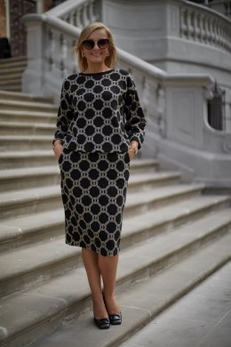 Spódnica Komplet Model M389/384/3 Black/Gold - La Aurora - 40