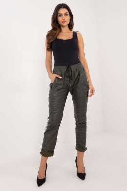 Spodnie Damskie Model DHJ-SP-21557.35 Khaki - Italy Moda - uniwersalny