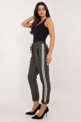 Spodnie Damskie Model DHJ-SP-21557.35 Khaki - Italy Moda - uniwersalny