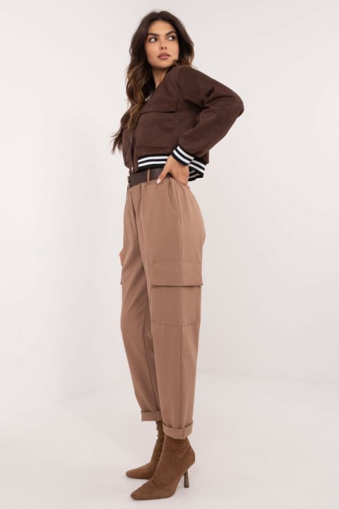 Spodnie Damskie Model TW-SP-BI-6-1313.47 Light Brown - Och Bella - uniwersalny Spodnie Damskie Model TW-SP-BI-6-1313.47 Light Brown - Och Bella - uniwersalny
