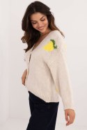 Sweter Damski Model MI-SW-2108.92 Light Beige - Italy Moda - uniwersalny Sweter Damski Model MI-SW-2108.92 Light Beige - Italy Moda - uniwersalny
