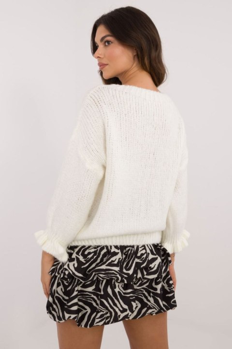 Sweter Damski Model MI-SW-2912.10X Ecru - Italy Moda - uniwersalny Sweter Damski Model MI-SW-2912.10X Ecru - Italy Moda - uniwersalny