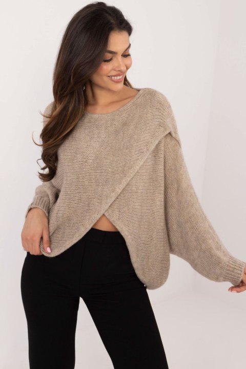 Sweter Damski Model TW-SW-BI-5067.95 Beige - Och Bella - uniwersalny Sweter Damski Model TW-SW-BI-5067.95 Beige - Och Bella - uniwersalny