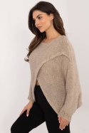 Sweter Damski Model TW-SW-BI-5067.95 Beige - Och Bella - uniwersalny Sweter Damski Model TW-SW-BI-5067.95 Beige - Och Bella - uniwersalny