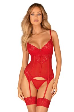 Komplet Gorset Model Ingridia Red - Obsessive - M/L