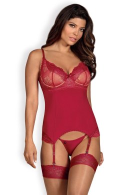 Komplet Gorset Model Rosalyne Red - Obsessive - S/M