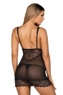 Komplet Model Firella Chemise Black - Obsessive - S/M Komplet Model Firella Chemise Black - Obsessive - S/M