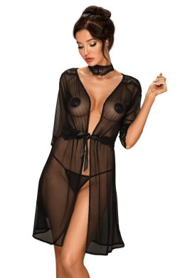 Komplet Peniuar Model Lutica Black - Obsessive - S/M