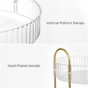GLAM drehbares Rillendisplay für Kosmetika, goldene Griffe, 2 Ebenen CB50 GLAM drehbares Rillendisplay für Kosmetika, goldene Griffe, 2 Ebenen CB50