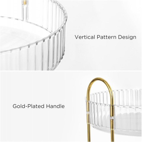 GLAM drehbares Rillendisplay für Kosmetika, goldene Griffe, 2 Ebenen CB50 GLAM drehbares Rillendisplay für Kosmetika, goldene Griffe, 2 Ebenen CB50
