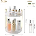GLAM drehbares Rillendisplay für Kosmetika, goldene Griffe, 2 Ebenen CB50 GLAM drehbares Rillendisplay für Kosmetika, goldene Griffe, 2 Ebenen CB50