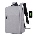 Plecak na laptopa sportowy USB szary PL154SZ Plecak na laptopa sportowy USB szary PL154SZ
