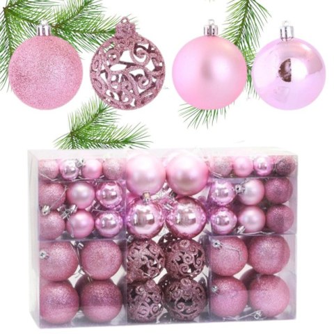 100er Set rosa Kugeln im Paket, Christbaumkugeln BSN07WZ4