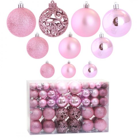 100er Set rosa Kugeln im Paket, Christbaumkugeln BSN07WZ4