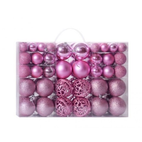 100er Set rosa Kugeln im Paket, Christbaumkugeln BSN07WZ4