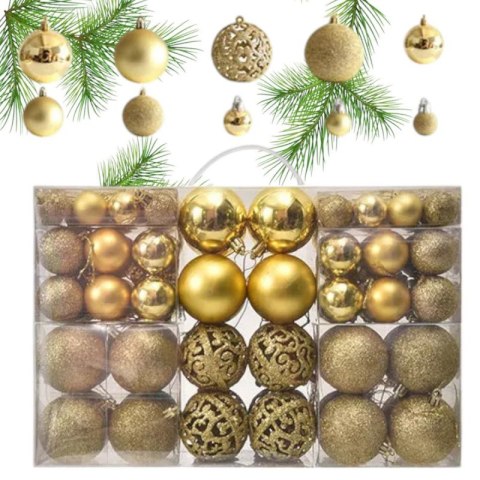 100er Set Kugeln im Paket, Gold, Christbaumkugeln BSN41