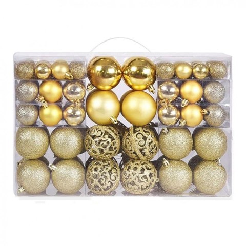 100er Set Kugeln im Paket, Gold, Christbaumkugeln BSN41