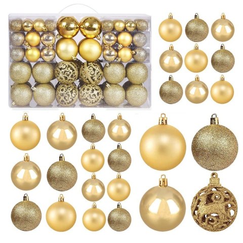 100er Set Kugeln im Paket, Gold, Christbaumkugeln BSN41