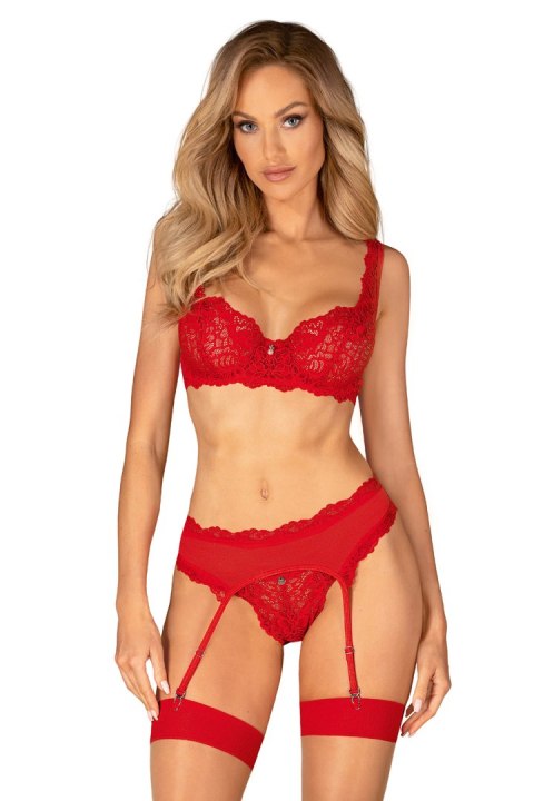 Komplet Model Amor Cherris 3cz Red - Obsessive - L/XL