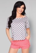 Piżama Damska Model Nakato Grey/Coral - Livia Corsetti Fashion - S/M