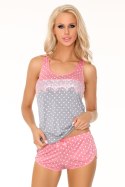 Piżama Damska Model Mtendera Grey/Coral - Livia Corsetti Fashion - L/XL