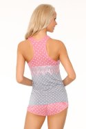 Piżama Damska Model Mtendera Grey/Coral - Livia Corsetti Fashion - L/XL