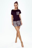 Piżama Damska Model Silvana Black/Panterka - Eldar - M