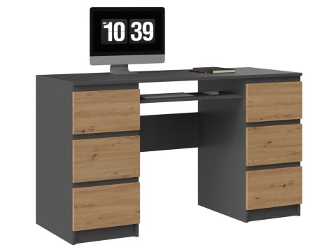 Biurko KUBA ANTRACYT DĄB ARTISAN