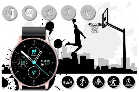 SMARTWATCH UNISEX GRAVITY GT1-2 PULSOMETR, WŁASNE TARCZE (sg015b) SMARTWATCH UNISEX GRAVITY GT1-2 PULSOMETR, WŁASNE TARCZE (sg015b)