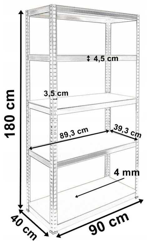 Regał Magazynowe G9040 METALOWE Regał Magazynowe G9040 METALOWE