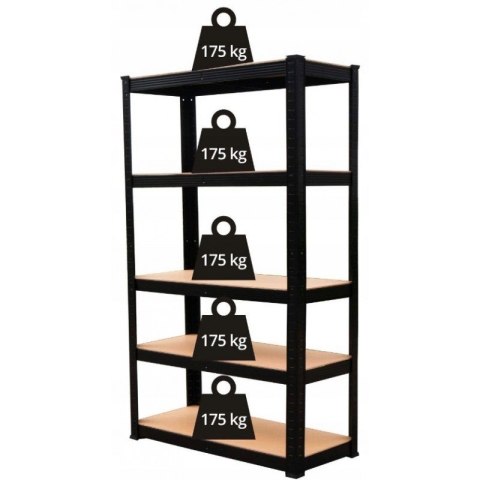 Regał Magazynowe P9030 CZARNY Regał Magazynowe P9030 CZARNY