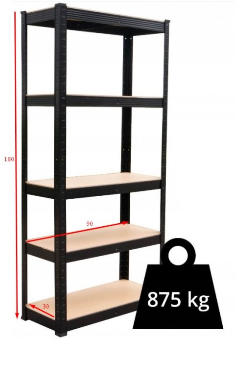 Regał Magazynowe P9030 CZARNY Regał Magazynowe P9030 CZARNY