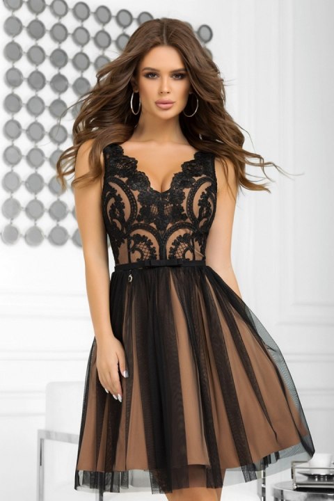 Sukienka Model 2206-16 Black/Beige - Bicotone - 40 Sukienka Model 2206-16 Black/Beige - Bicotone - 40