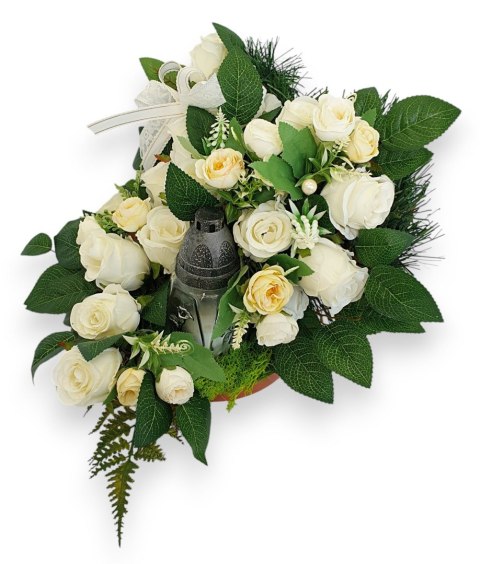 PRZEPIĘKNY STROIK SERCE Z BIAŁYCH RÓŻ NA GRÓB ZE ZNICZEM +/- 28cm PRZEPIĘKNY STROIK SERCE Z BIAŁYCH RÓŻ NA GRÓB ZE ZNICZEM +/- 28cm