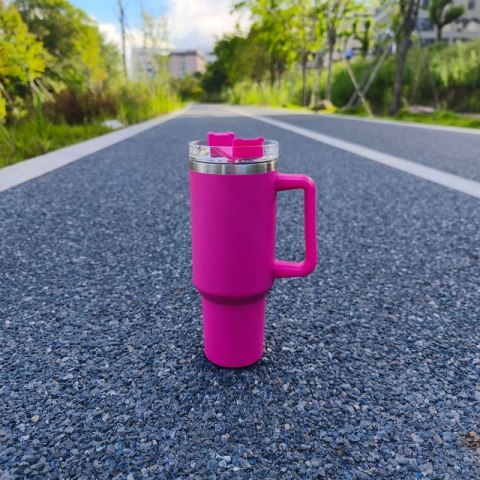 GROSSES THERMOBECHER MIT GRIFF und Strohhalm THERMOS 1L ROSA BECHER10 GROSSES THERMOBECHER MIT GRIFF und Strohhalm THERMOS 1L ROSA BECHER10