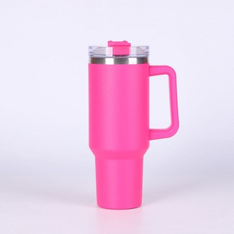 GROSSES THERMOBECHER MIT GRIFF und Strohhalm THERMOS 1L ROSA BECHER10 GROSSES THERMOBECHER MIT GRIFF und Strohhalm THERMOS 1L ROSA BECHER10