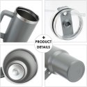 GROSSES THERMOBECHER MIT GRIFF und Strohhalm THERMOS 1L ROSA BECHER10