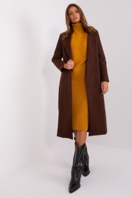 Płaszcz Damski Model TW-PL-BI-5312-1.31 Dark Brown - Och Bella - XL
