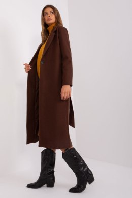 Płaszcz Damski Model TW-PL-BI-5312-1.31 Dark Brown - Och Bella - XL