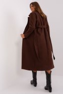 Płaszcz Damski Model TW-PL-BI-5312-1.31 Dark Brown - Och Bella - XL Płaszcz Damski Model TW-PL-BI-5312-1.31 Dark Brown - Och Bella - XL